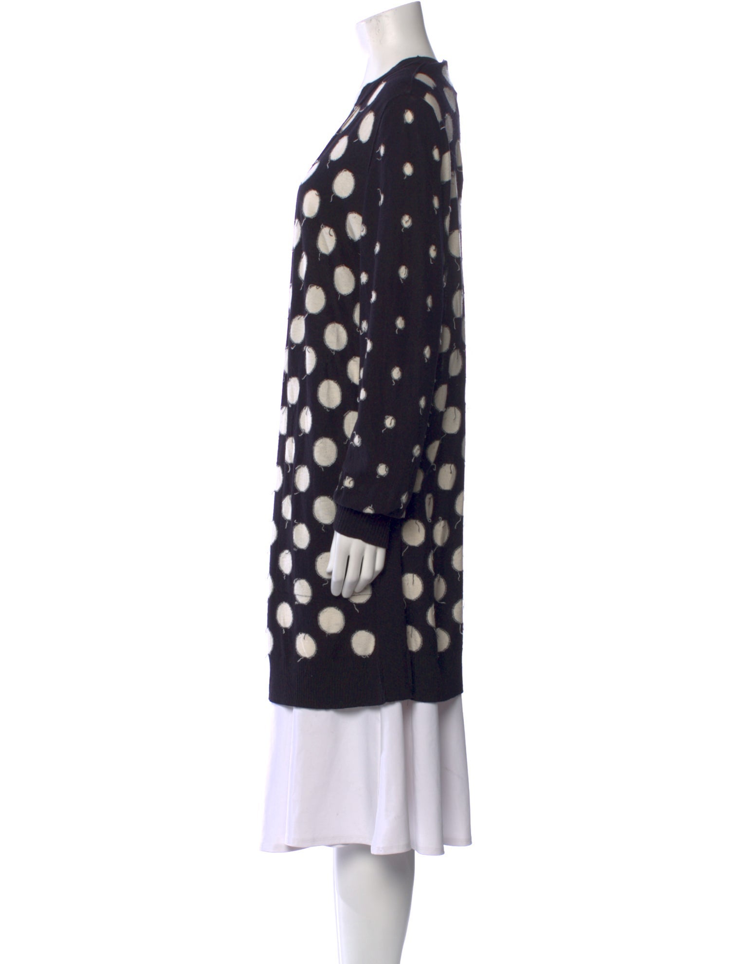 Max Mara Silk Polka Dot Print Sweater